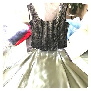 2 piece sage green dress.